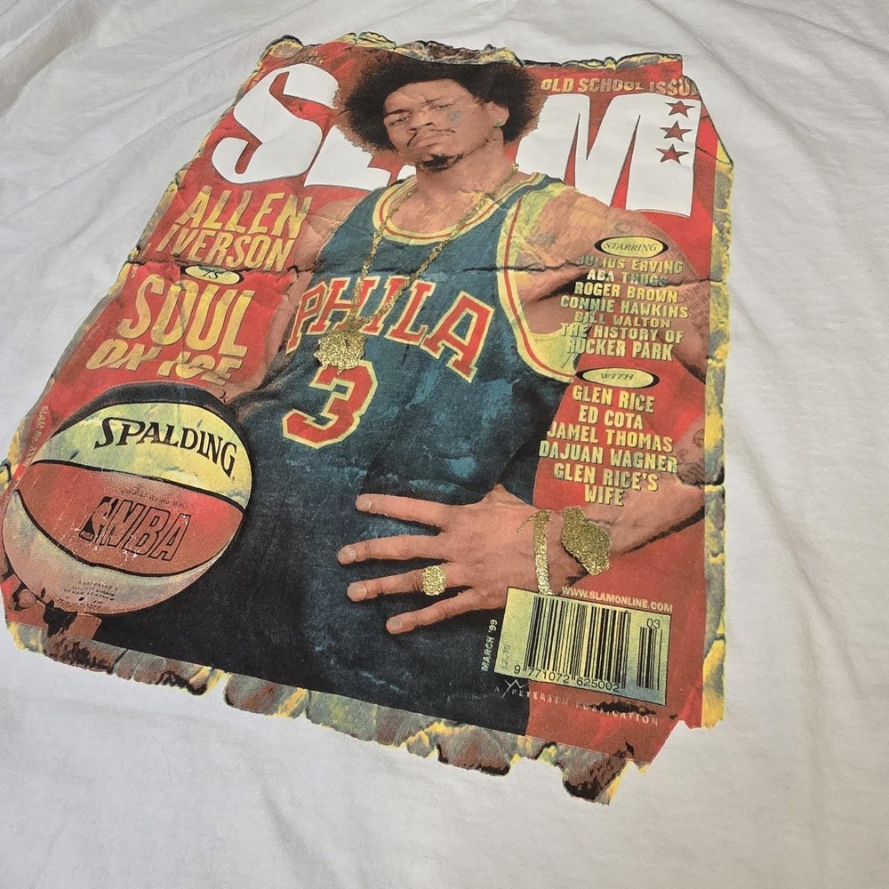 Vintage 1999 Allen Iverson SLAM Magazine T-Shirt 4XL NBA Hip‎ Hop 90s